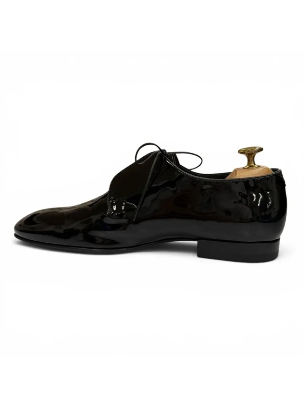 Louis Vuitton Patent Leather Monogram Flower Dress Shoes Black 6